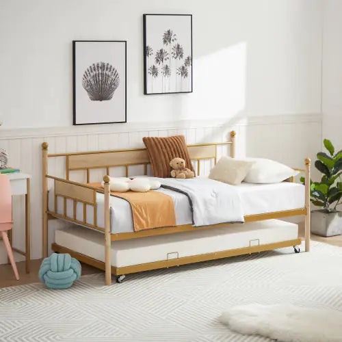 Sofa Bed With Metal Frame With Rollers